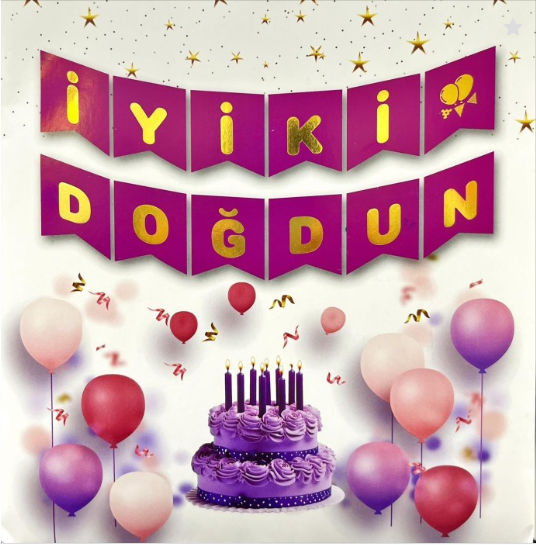 İyi Ki Doğdun Mor Gold Banner